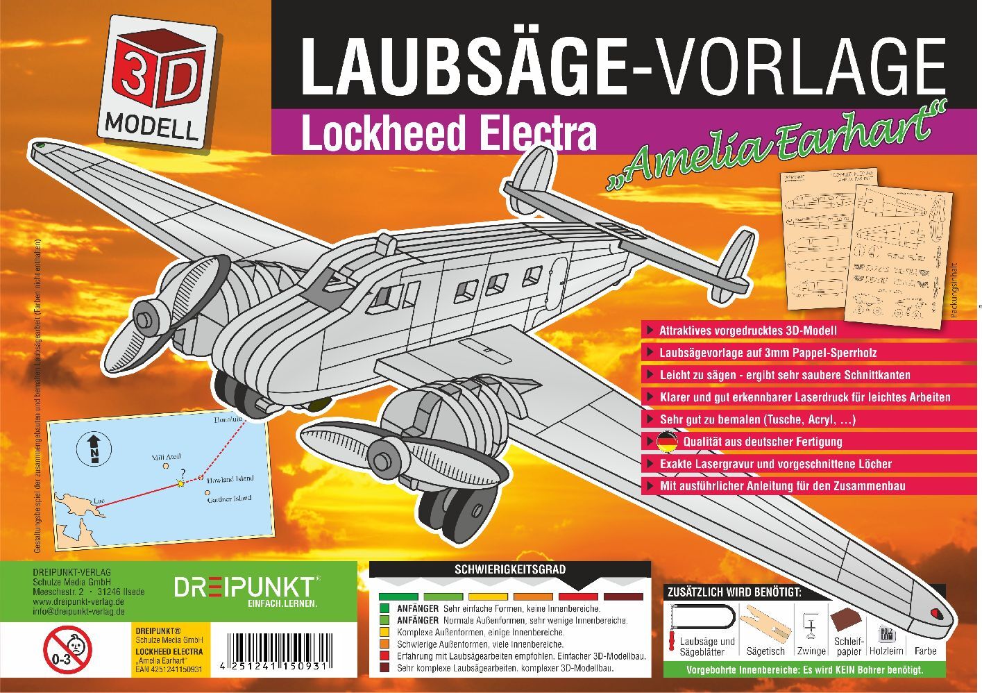 Cover: 4251241150931 | Laubsägevorlage Lockheed Electra | Schulze Media GmbH | Deutsch | 2022