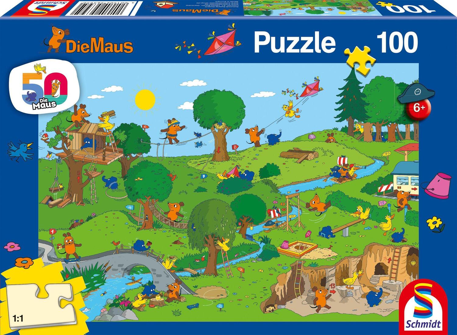 Cover: 4001504563950 | Im Spielpark, 100 Teile Puzzle | Kinderpuzzle, Die Maus | Spiel | 2021