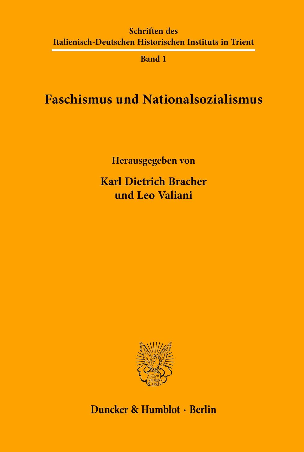 Cover: 9783428070084 | Faschismus und Nationalsozialismus. | Karl Dietrich Bracher (u. a.)