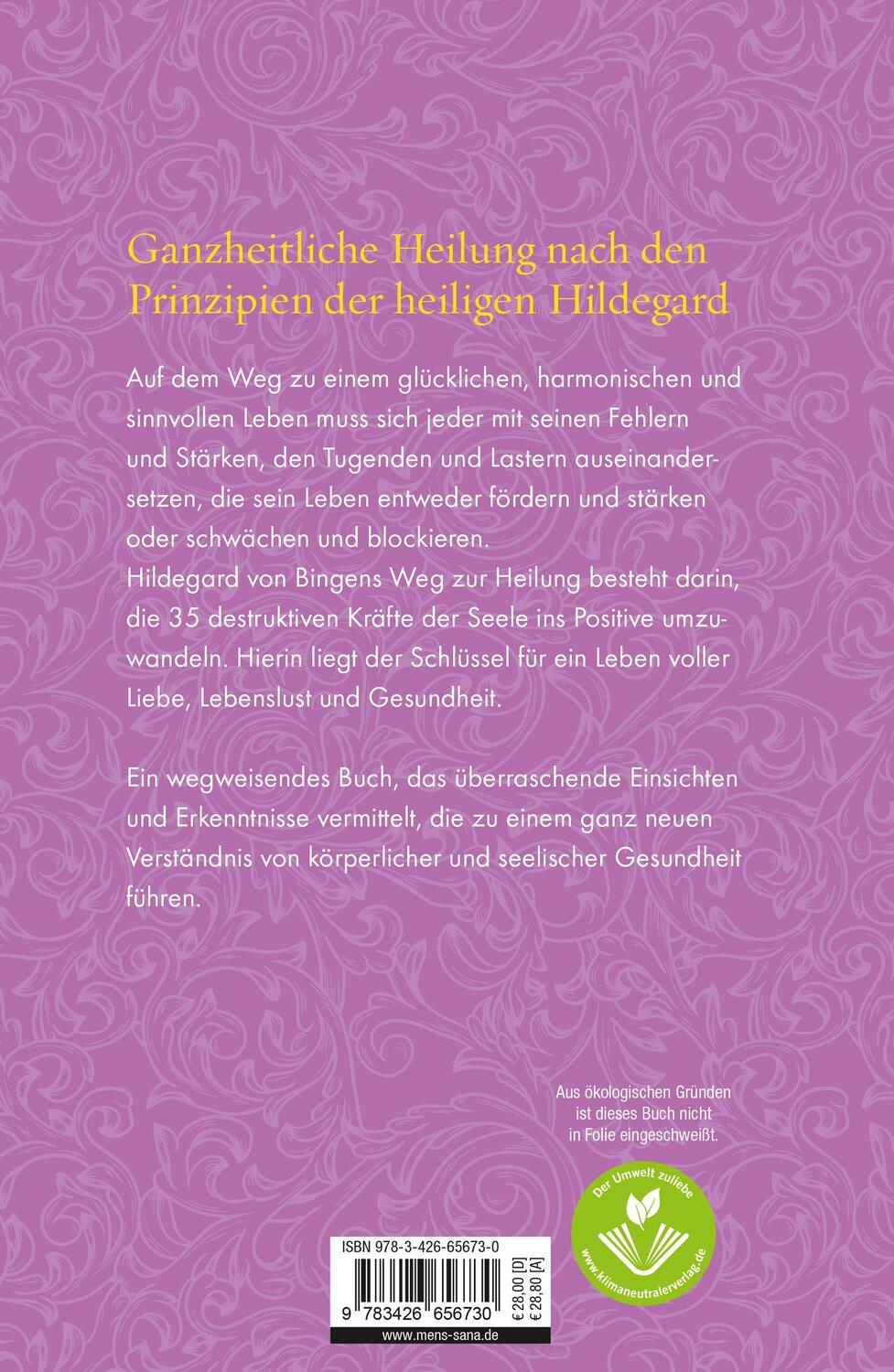 Rückseite: 9783426656730 | Die Psychotherapie der Hildegard von Bingen | Wighard Strehlow | Buch