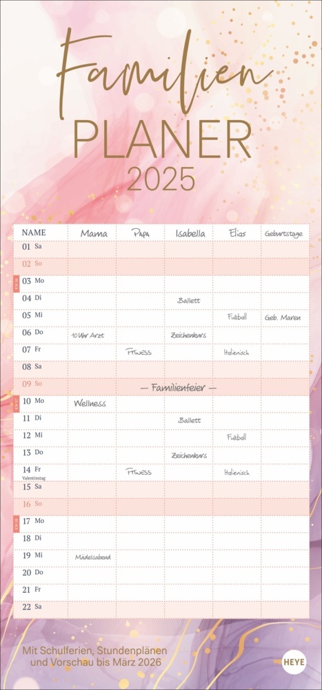 Cover: 9783756405954 | Watercolor Familienplaner 2025 | Kalender | Spiralbindung | 15 S.