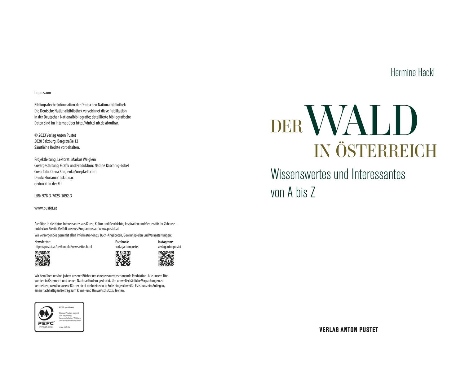 Bild: 9783702510923 | Der Wald in Österreich | Hermine Hackl | Buch | 192 S. | Deutsch
