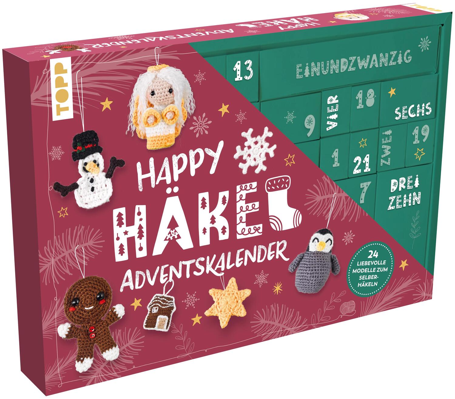 Cover: 4007742184414 | Happy Häkel-Adventskalender. Mit Material und Anleitungsbuch für 24...