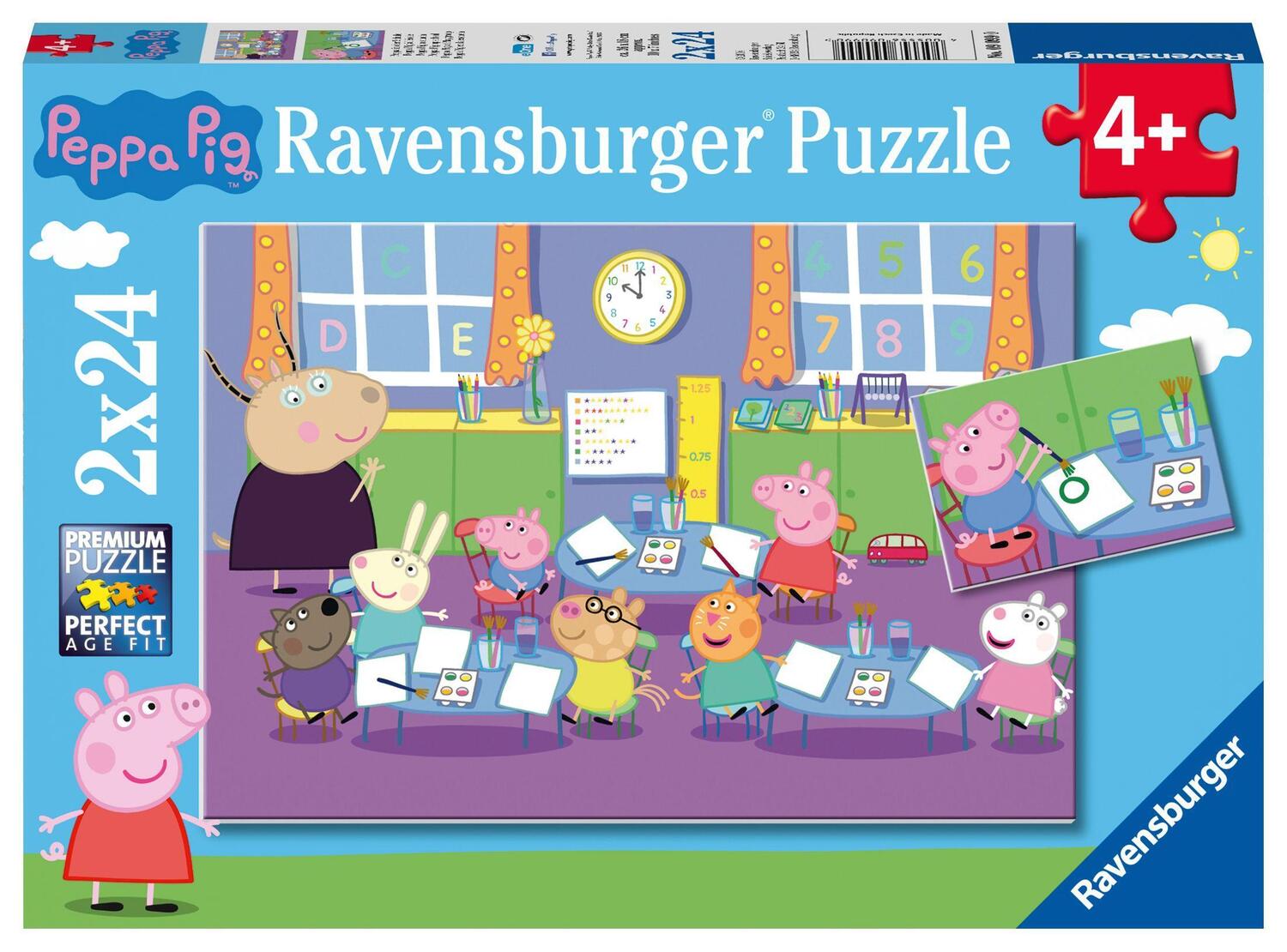Cover: 4005556090990 | Peppa in der Schule Puzzle 2 x 24 Teile | Spiel | Deutsch | 2018