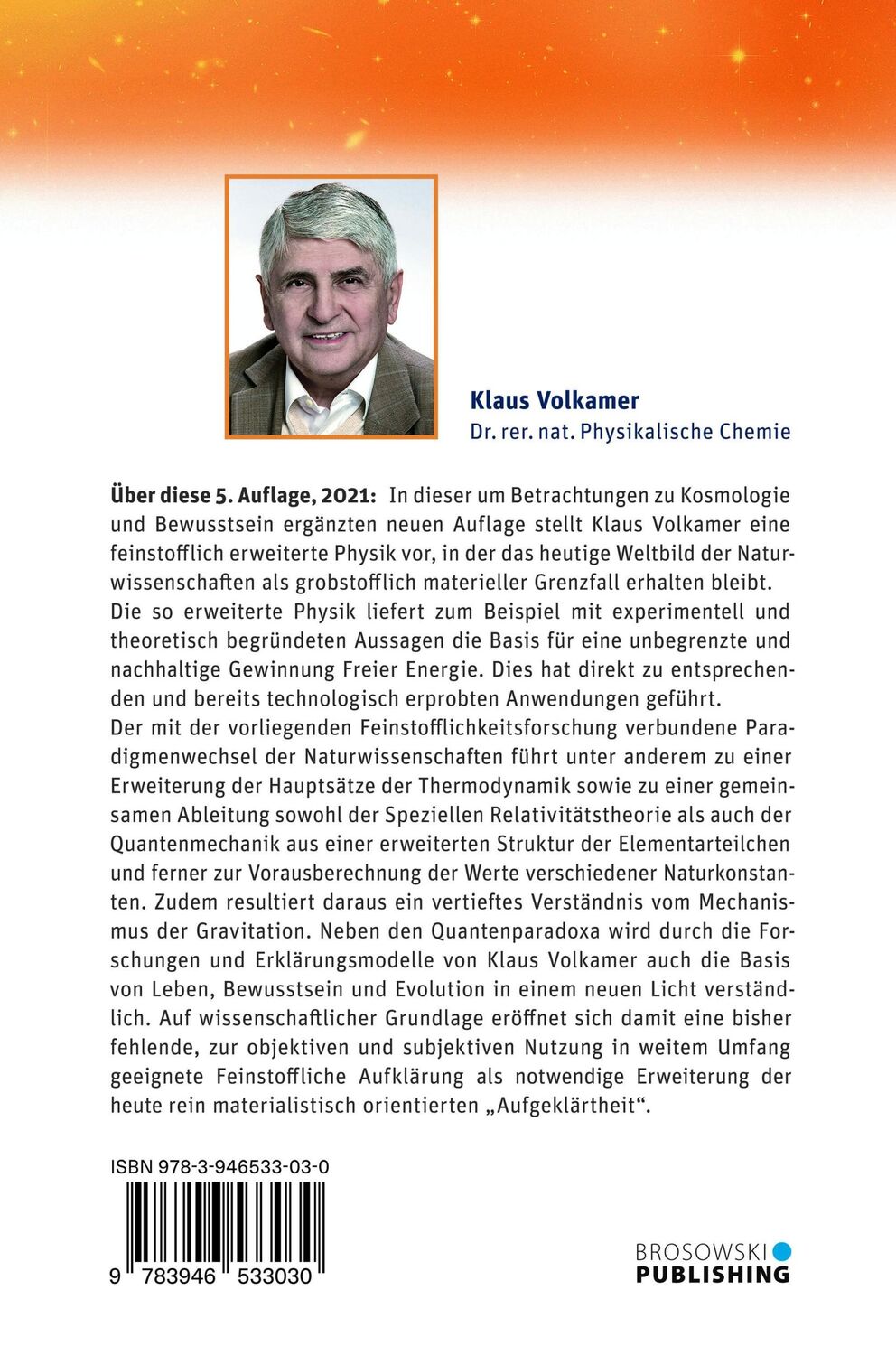 Rückseite: 9783946533030 | Die Feinstoffliche Erweiterung unseres Weltbildes | Klaus Volkamer