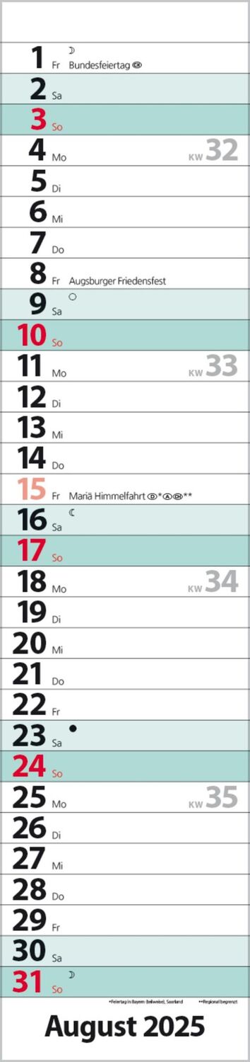 Bild: 9783731879602 | Streifenplaner Compact Türkis 2025 | Verlag Korsch | Kalender | 13 S.