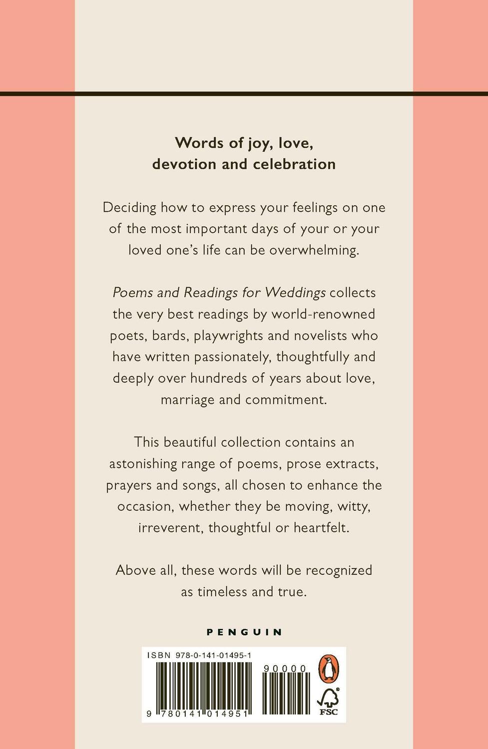 Rückseite: 9780141014951 | Watson, J: Poems and Readings for Weddings | Taschenbuch | Englisch