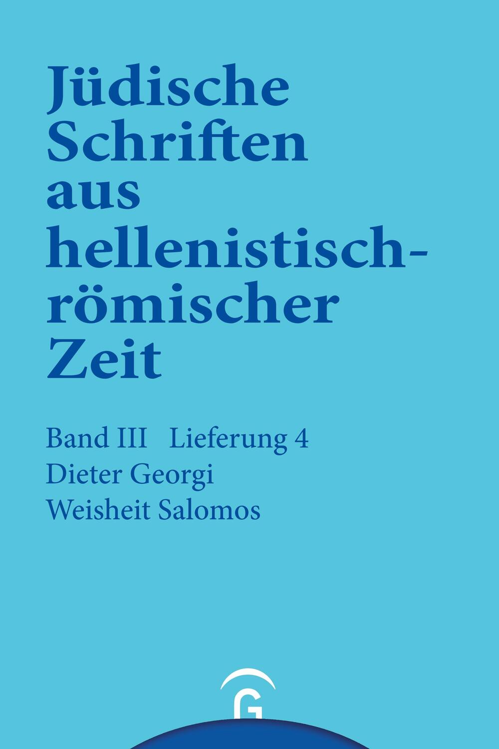 Cover: 9783579039343 | Weisheit Salomos | Dieter Georgi | Taschenbuch | Paperback | 96 S.
