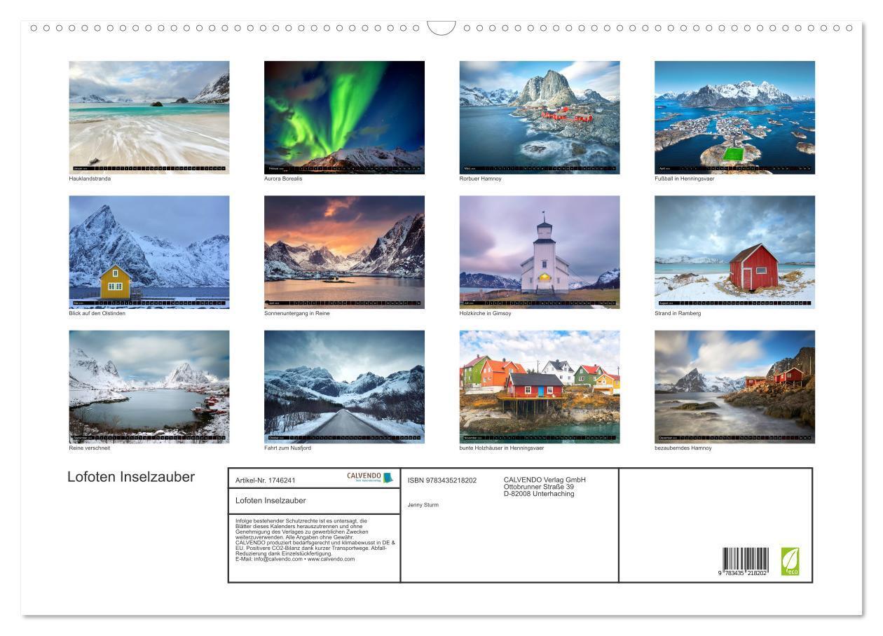 Bild: 9783435218202 | Lofoten Inselzauber (Wandkalender 2025 DIN A2 quer), CALVENDO...