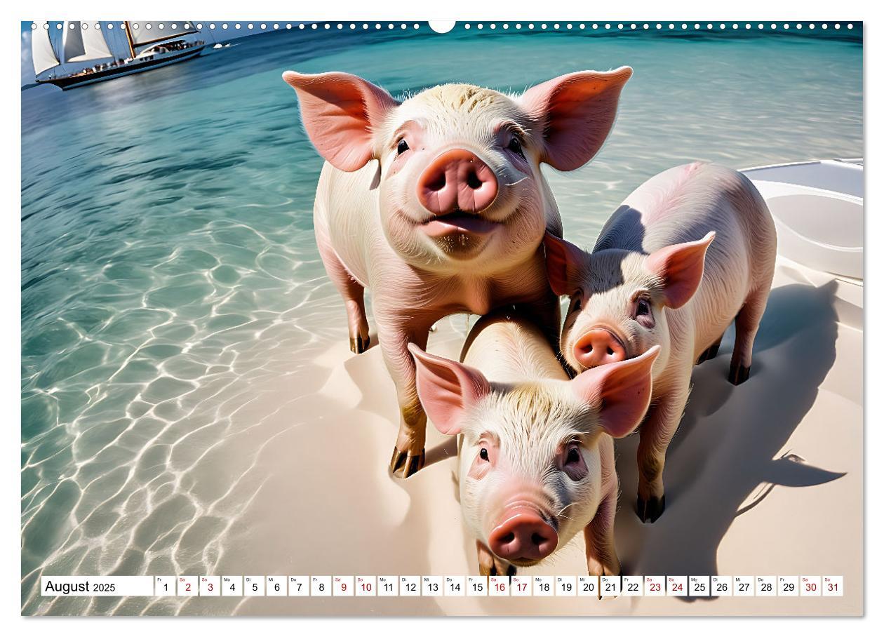 Bild: 9783383834738 | Schwimmende Schweine im Paradies (Wandkalender 2025 DIN A2 quer),...