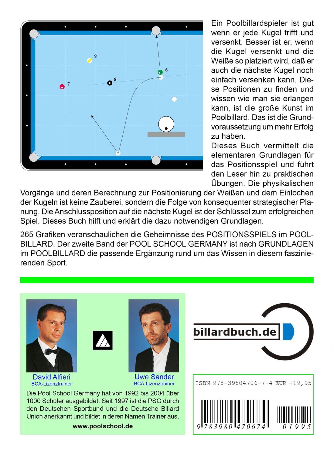 Rückseite: 9783980470674 | Positionsspiel im Poolbillard 2 | David Alfieri (u. a.) | Taschenbuch