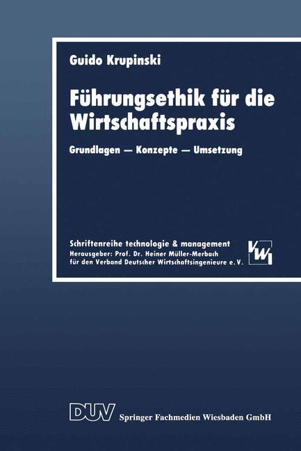 Cover: 9783824401819 | Führungsethik für die Wirtschaftspraxis | Guido Krupinski | Buch | xiv