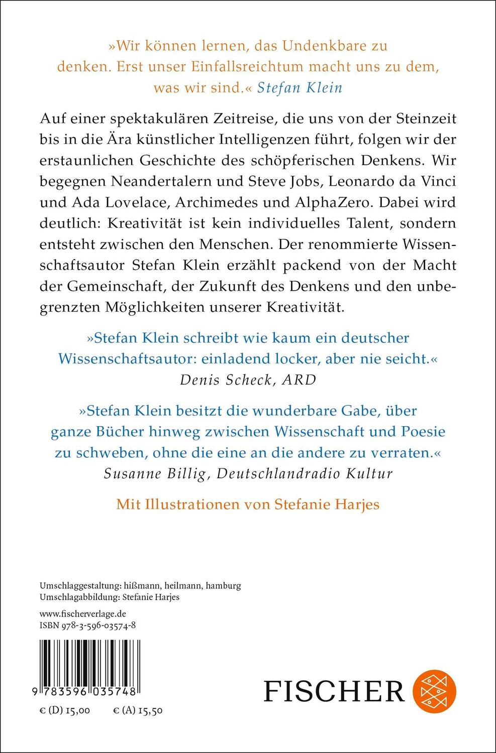 Rückseite: 9783596035748 | Wie wir die Welt verändern | Stefan Klein | Taschenbuch | 272 S.