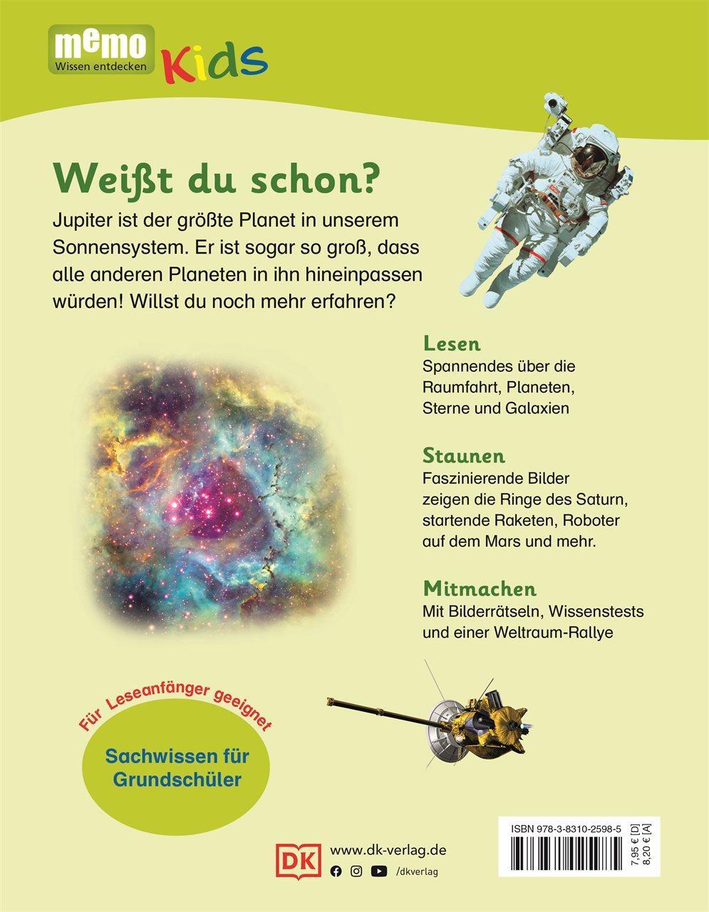 Rückseite: 9783831025985 | memo Kids. Weltraum | Sterne und Planeten | Buch | memo Kids | Deutsch