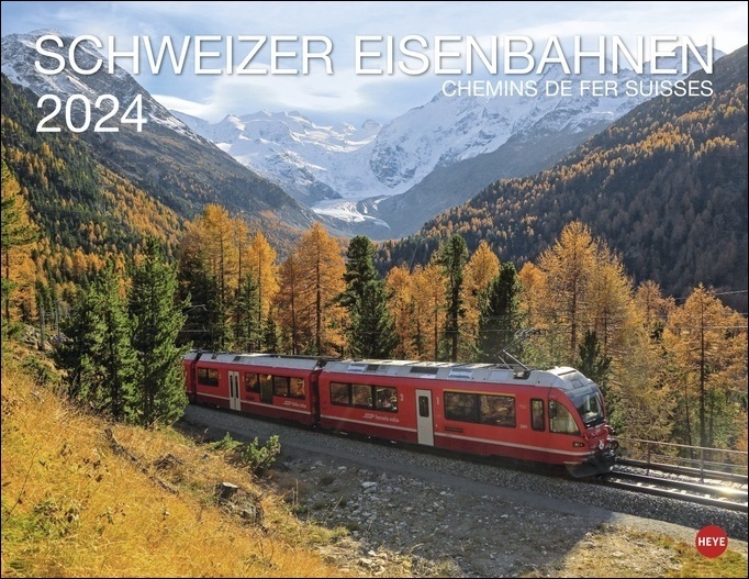 Cover: 9783756404476 | Schweizer Eisenbahnen Kalender 2024. Foto-Wandkalender mit...