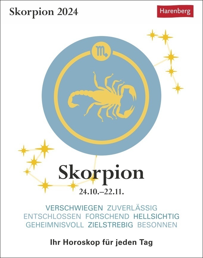 Cover: 9783840031403 | Skorpion Sternzeichenkalender 2024: Tagesabreißkalender....