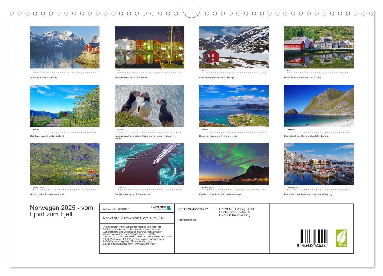 Bild: 9783435656257 | Norwegen 2025 - vom Fjord zum Fjell (Wandkalender 2025 DIN A3...