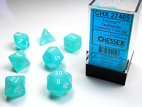 Cover: 601982024543 | Frosted™ Polyhedral Teal/white 7-Die Set | deutsch | Chessex