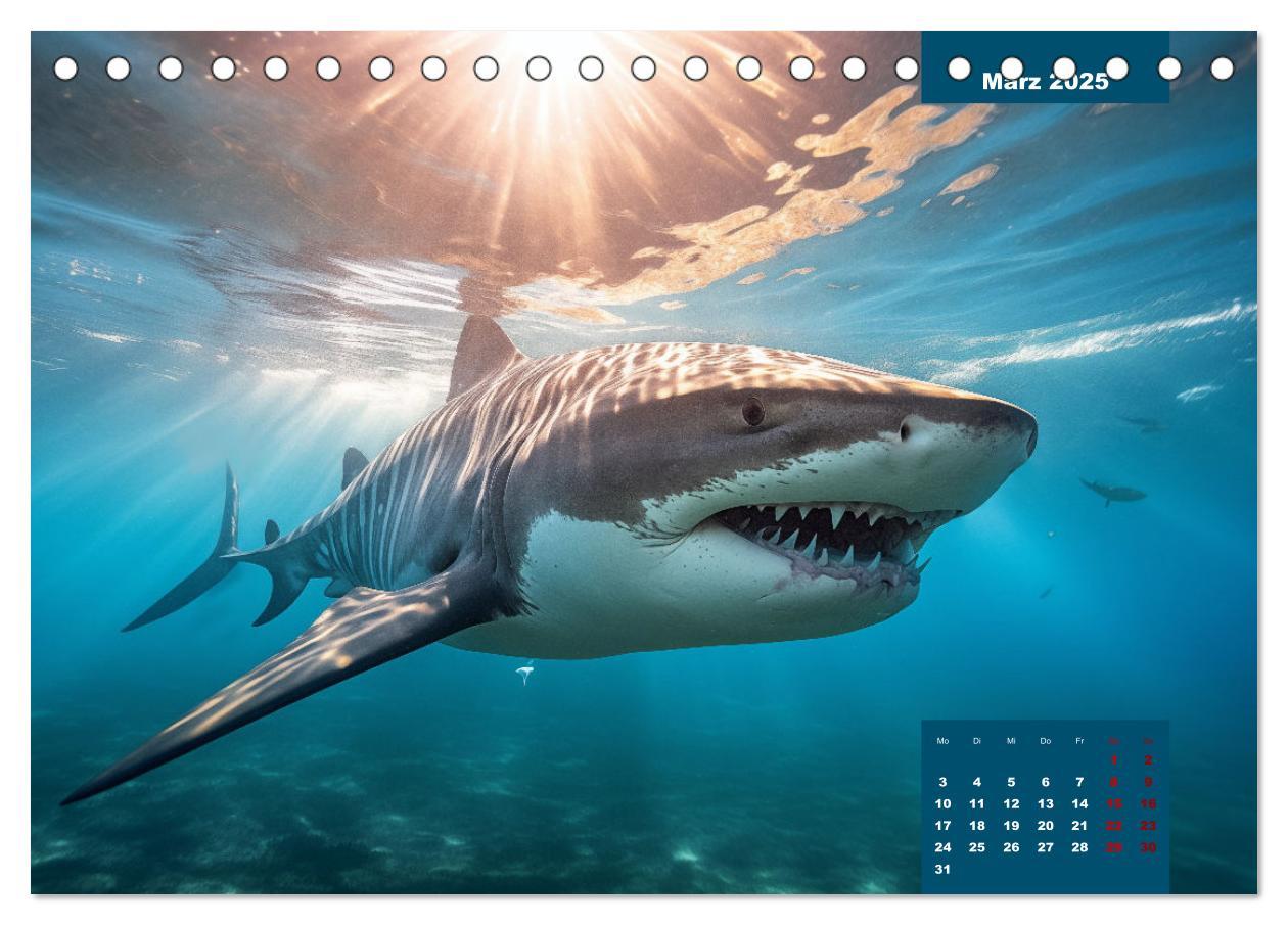 Bild: 9783383760679 | Stille Giganten - KI-generierte Hai-Impressionen (Tischkalender...