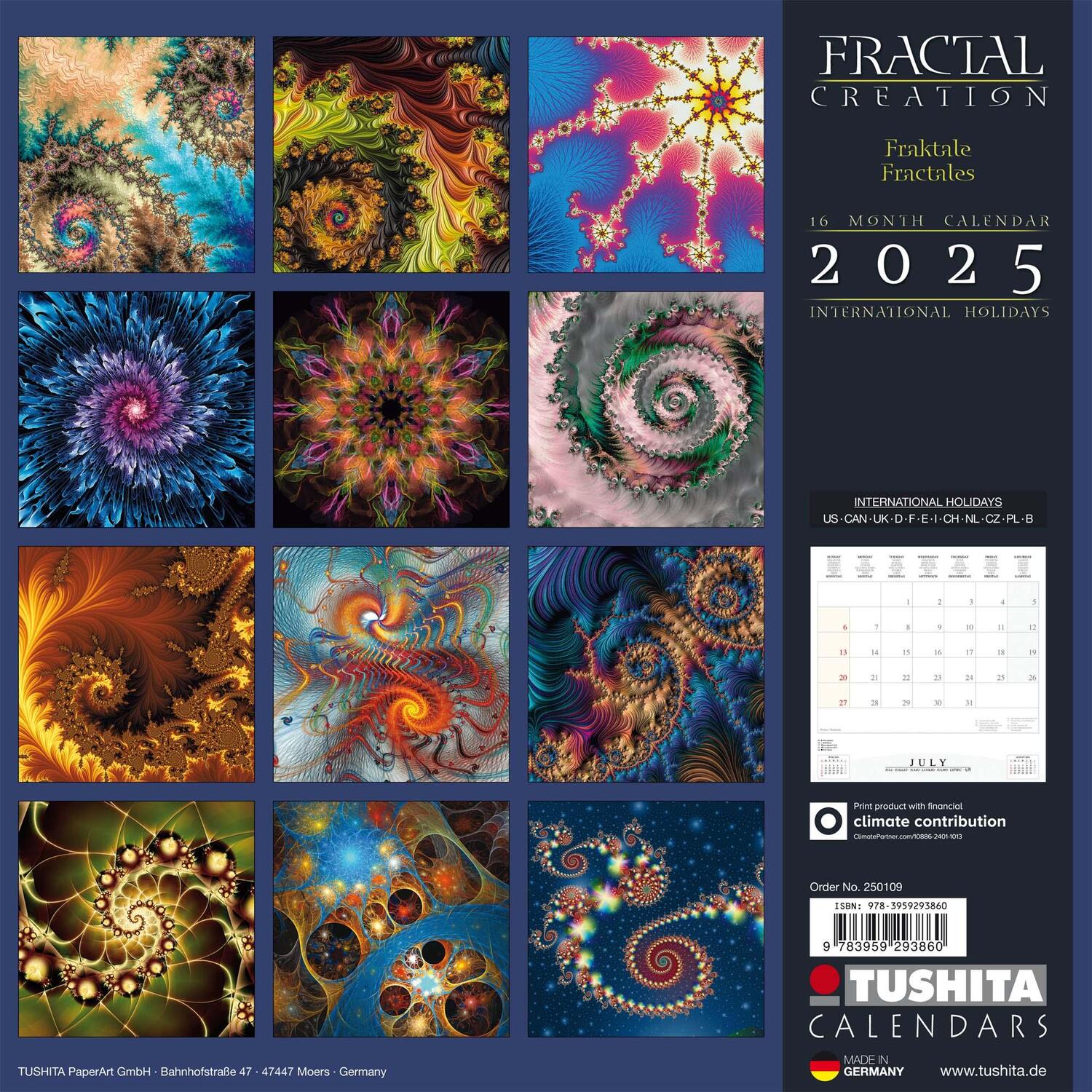 Rückseite: 9783959293860 | Fractal Creation 2025 | Kalender 2025 | Kalender | Mindful editions