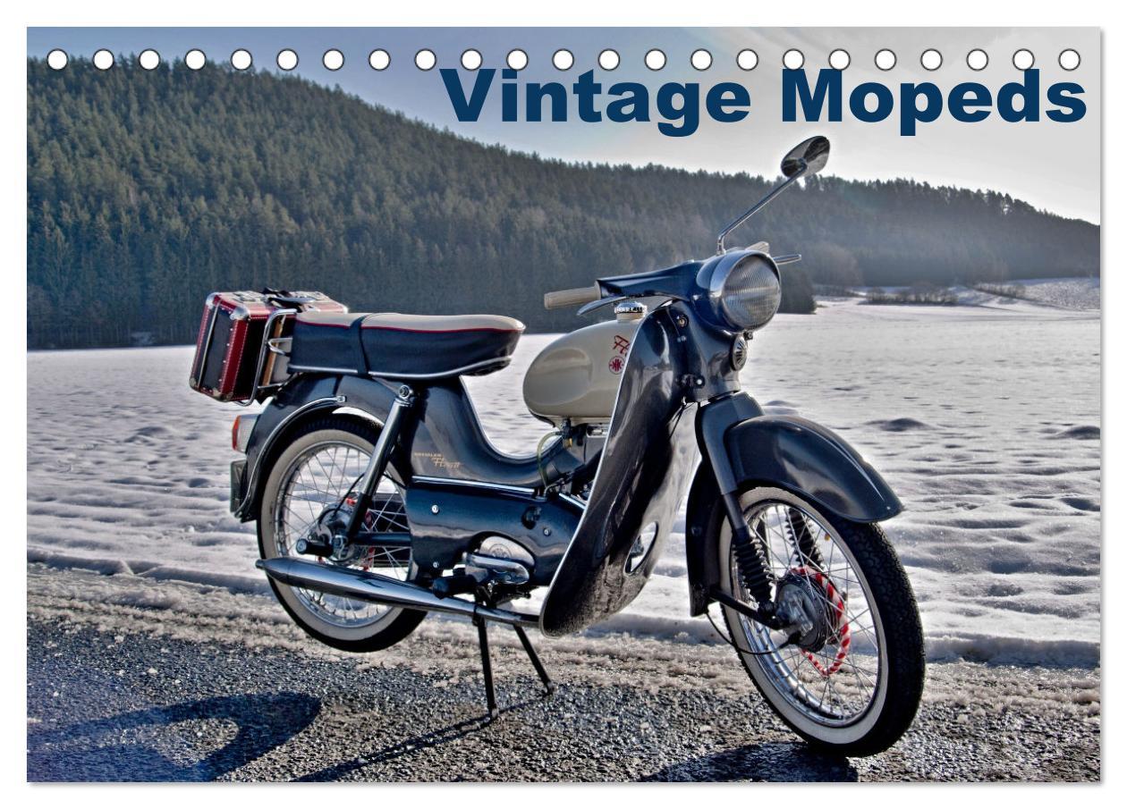 Cover: 9783435009596 | Vintage Mopeds (Tischkalender 2025 DIN A5 quer), CALVENDO...