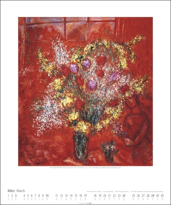 Bild: 9783840085147 | Marc Chagall Kalender 2024. Kunstvoller Wandkalender mit...