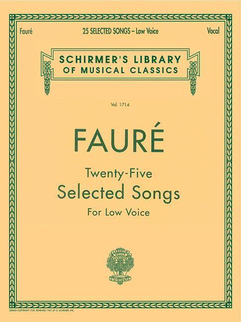 Cover: 9780793548682 | 25 Selected Songs | Schirmer Library of Classics Volume 1714 Low Voice