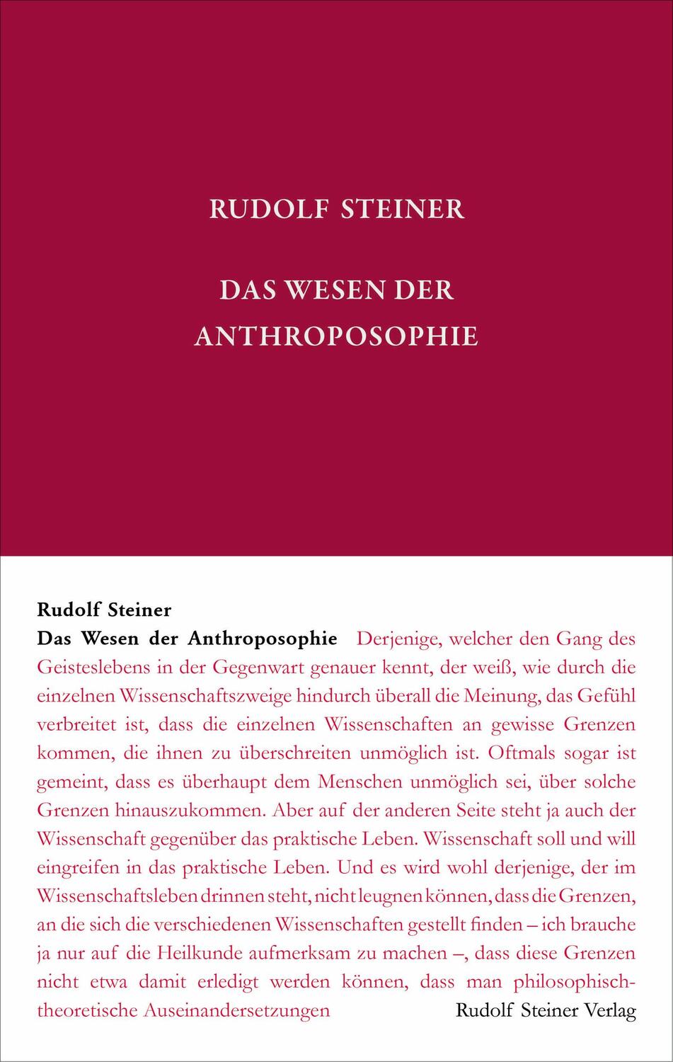 Cover: 9783727408007 | Das Wesen der Anthroposophie | Rudolf Steiner | Buch | LEINEN | 2019