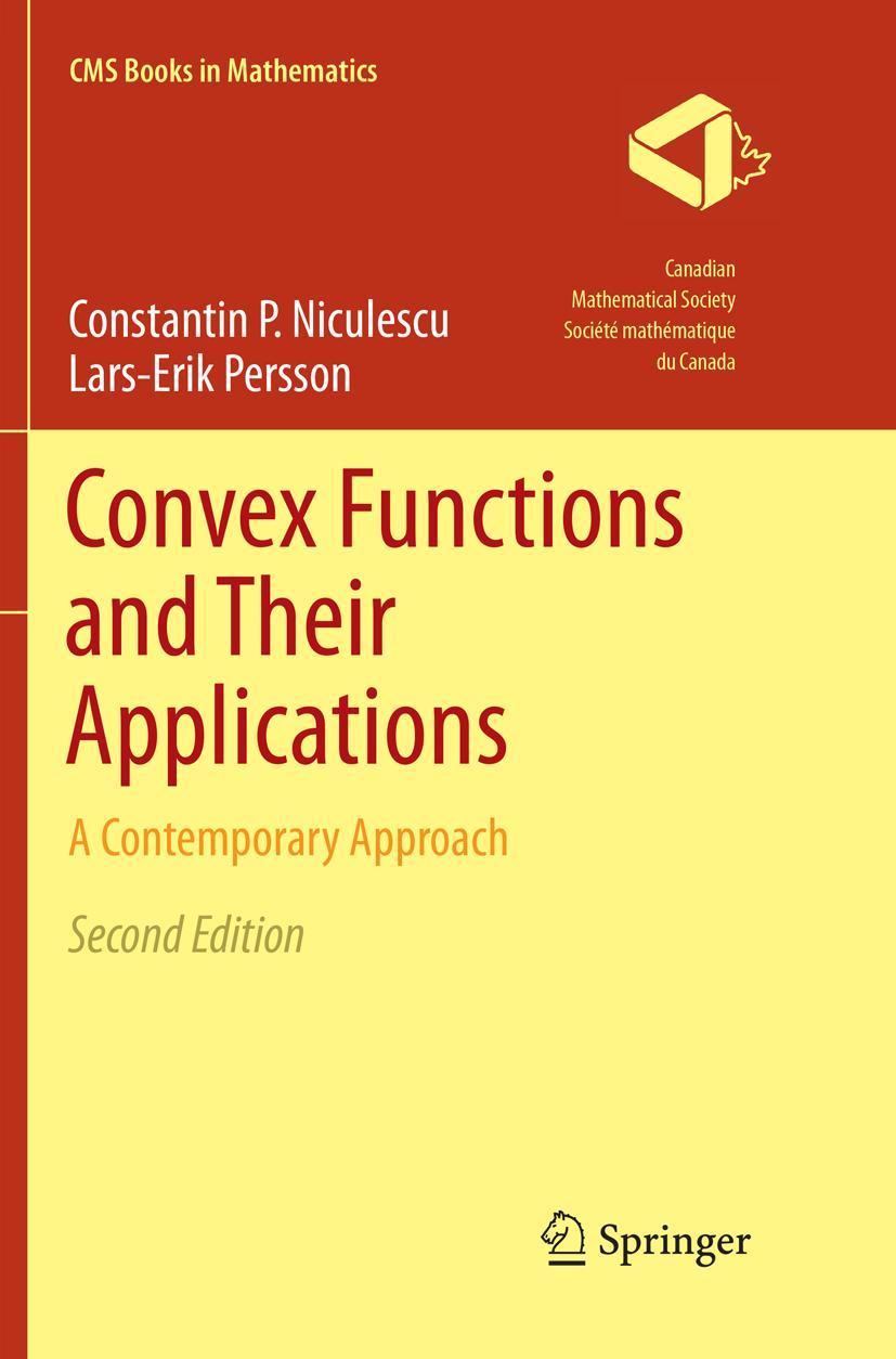 Cover: 9783030086794 | Convex Functions and Their Applications | A Contemporary Approach