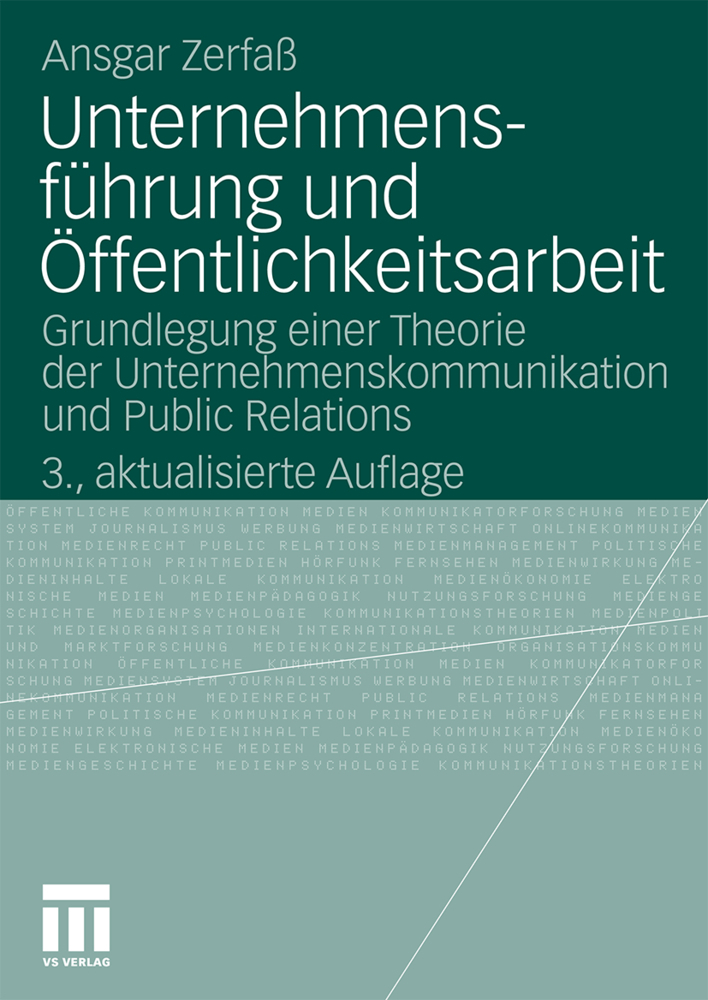Cover: 9783531168777 | Unternehmensführung und Öffentlichkeitsarbeit | Ansgar Zerfaß | Buch