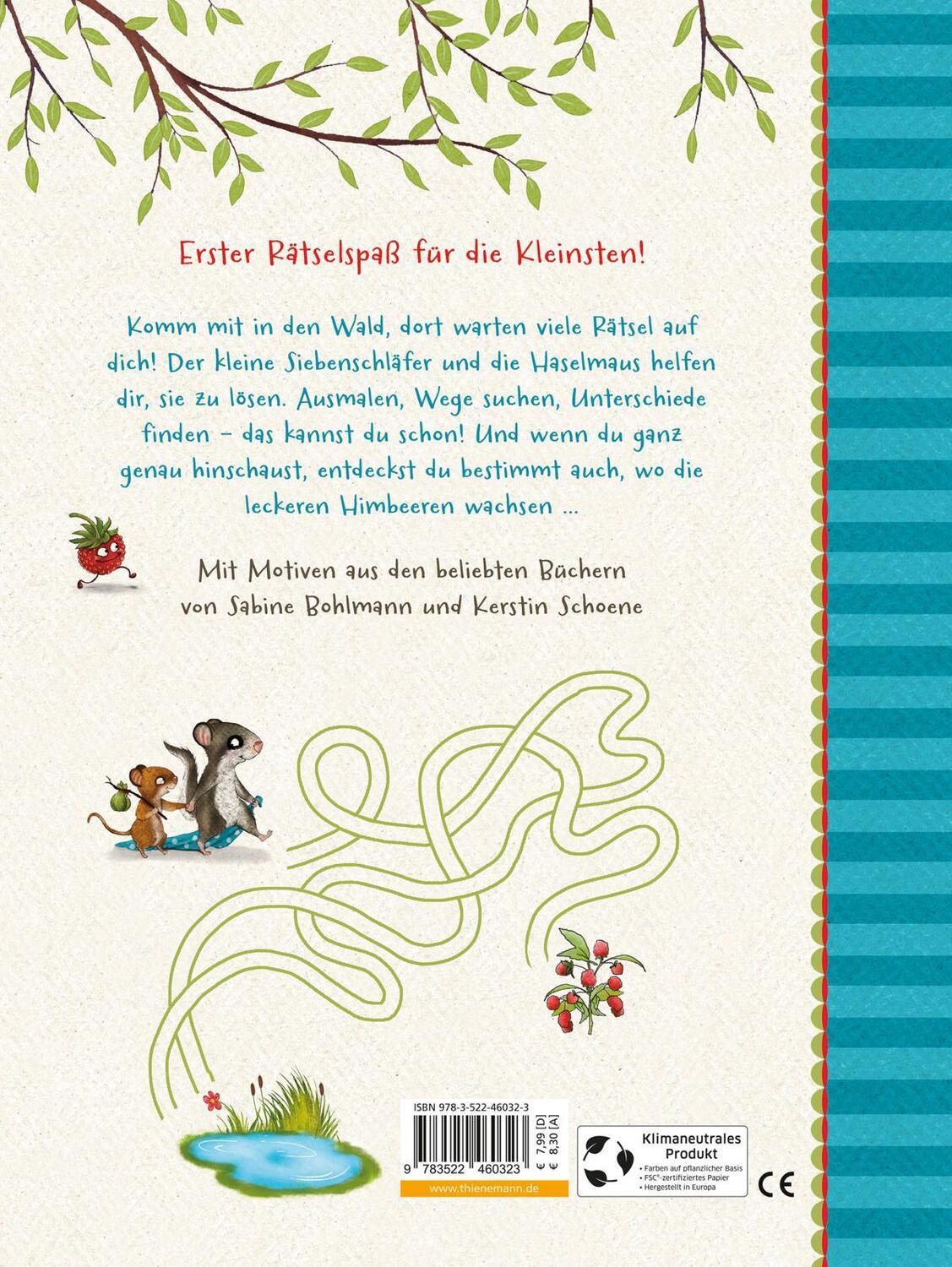 Rückseite: 9783522460323 | Der kleine Siebenschläfer: Mein Rätselschatz | Sabine Bohlmann | Buch
