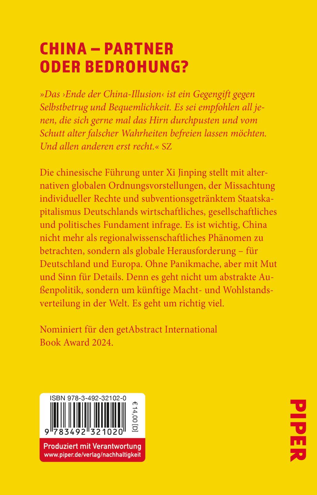 Rückseite: 9783492321020 | Ende der China-Illusion | Janka Oertel | Taschenbuch | 320 S. | 2025