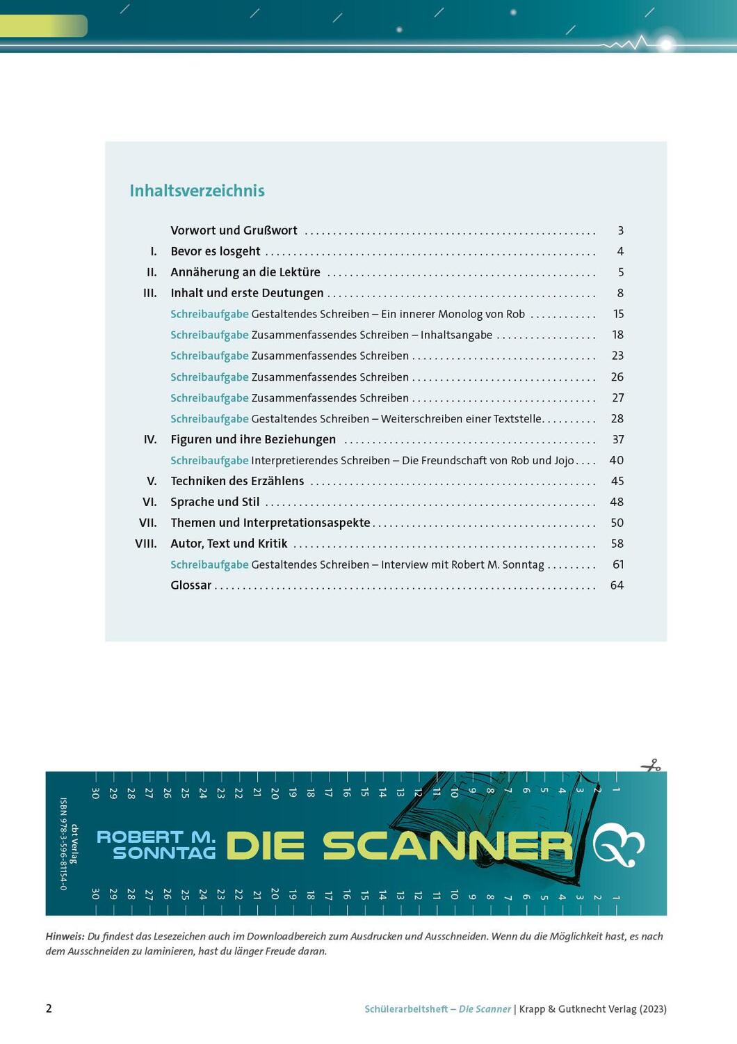 Bild: 9783963230875 | Die Scanner - Robert M. Sonntag - Schülerarbeitsheft | Sonntag (u. a.)