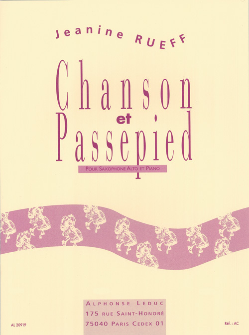 Cover: 9790046209192 | Chanson &amp; Passepied Opus 16 | Jeanine Rueff | Buch | Alphonse Leduc