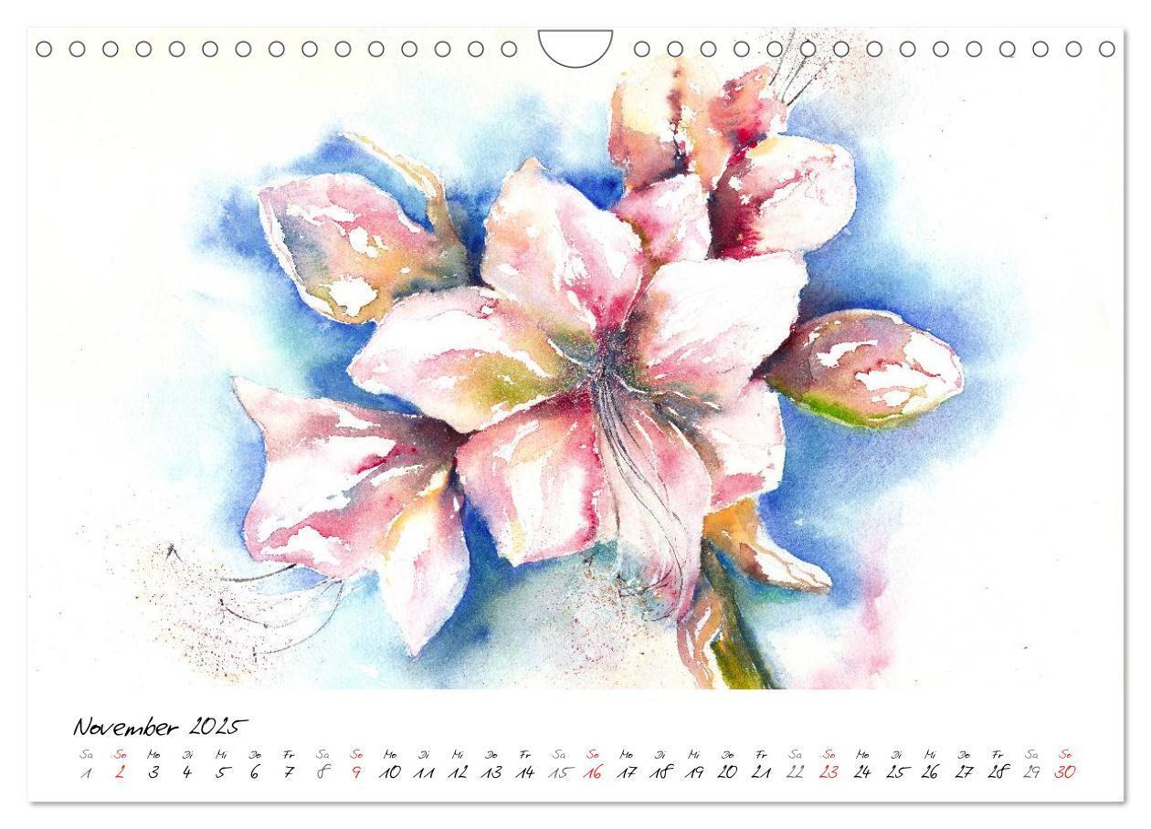 Bild: 9783435502851 | Blumen Blüten Aquarelle (Wandkalender 2025 DIN A4 quer), CALVENDO...