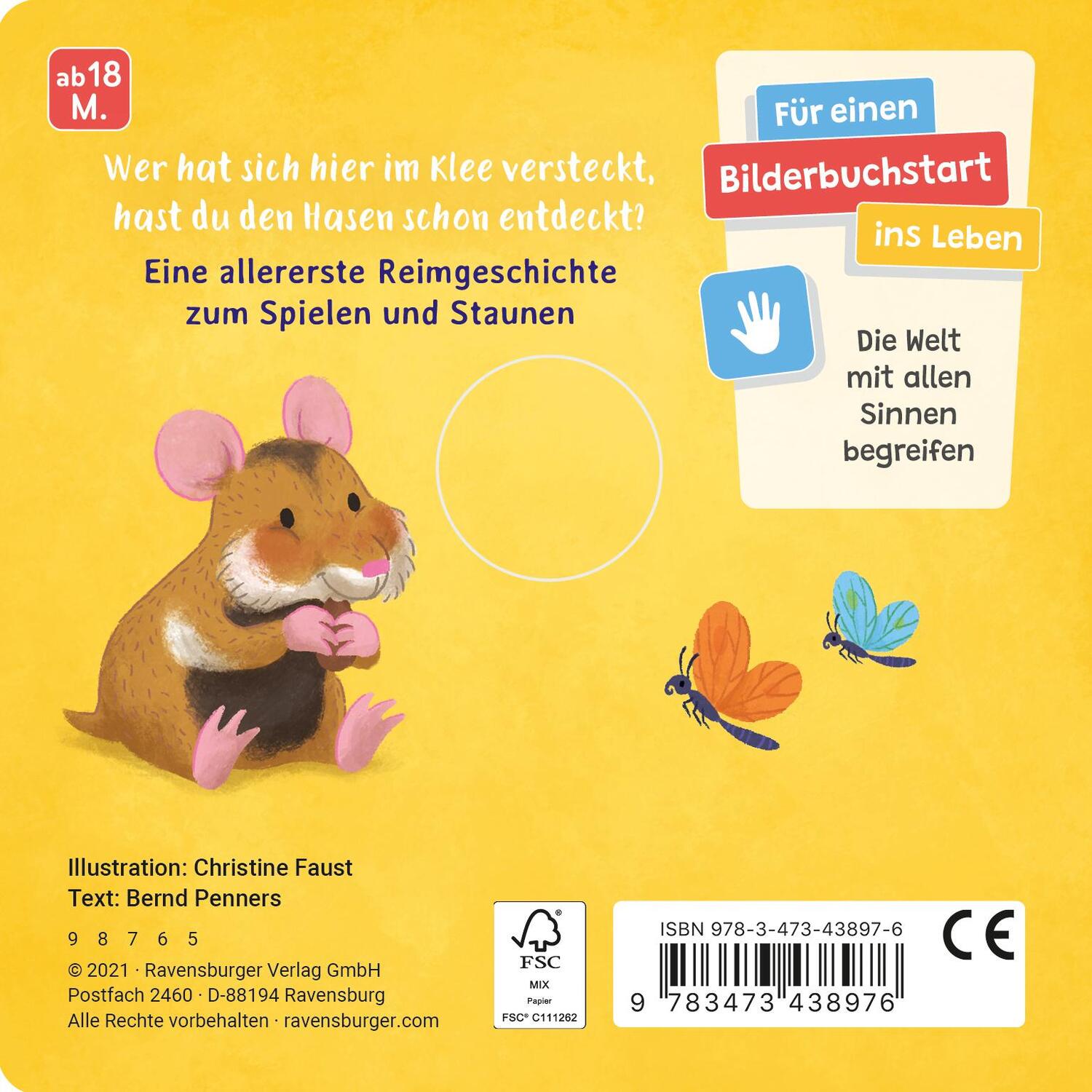 Rückseite: 9783473438976 | Mein liebstes Fingerpuppenbuch: Hallo, kleiner Hase! | Bernd Penners