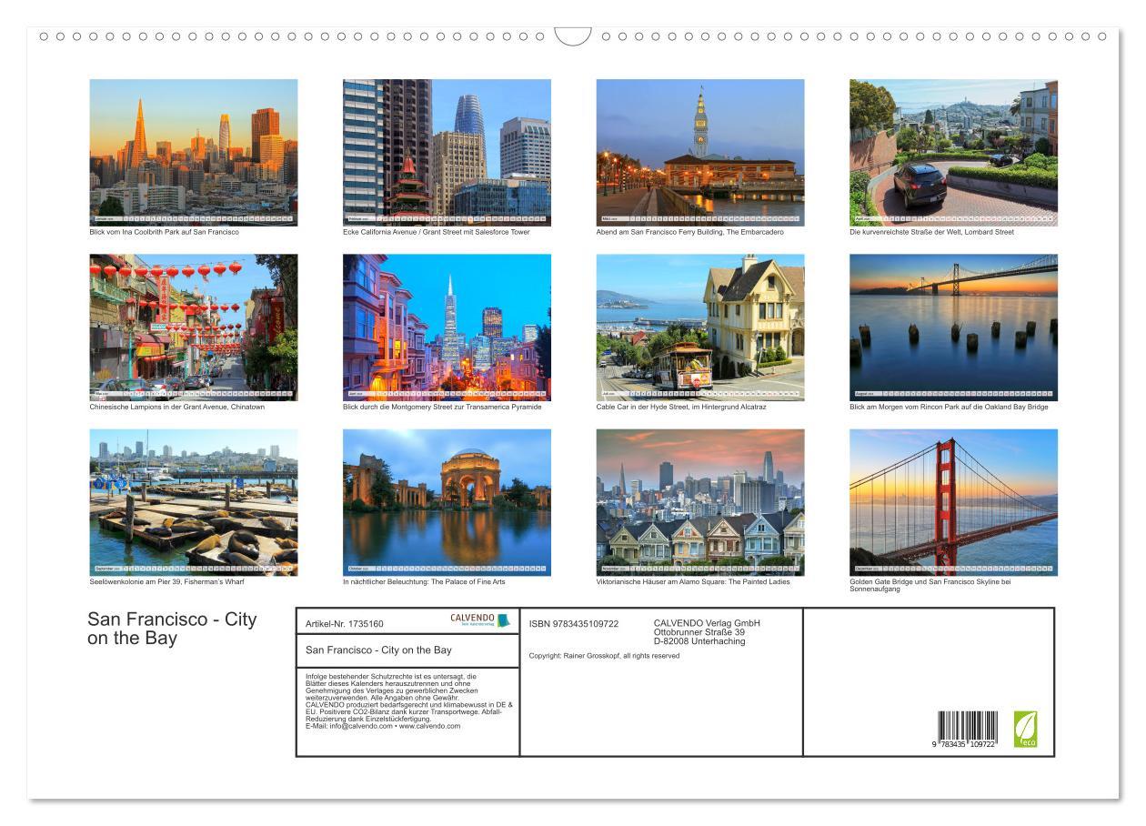 Bild: 9783435109722 | San Francisco - City on the Bay (Wandkalender 2025 DIN A2 quer),...