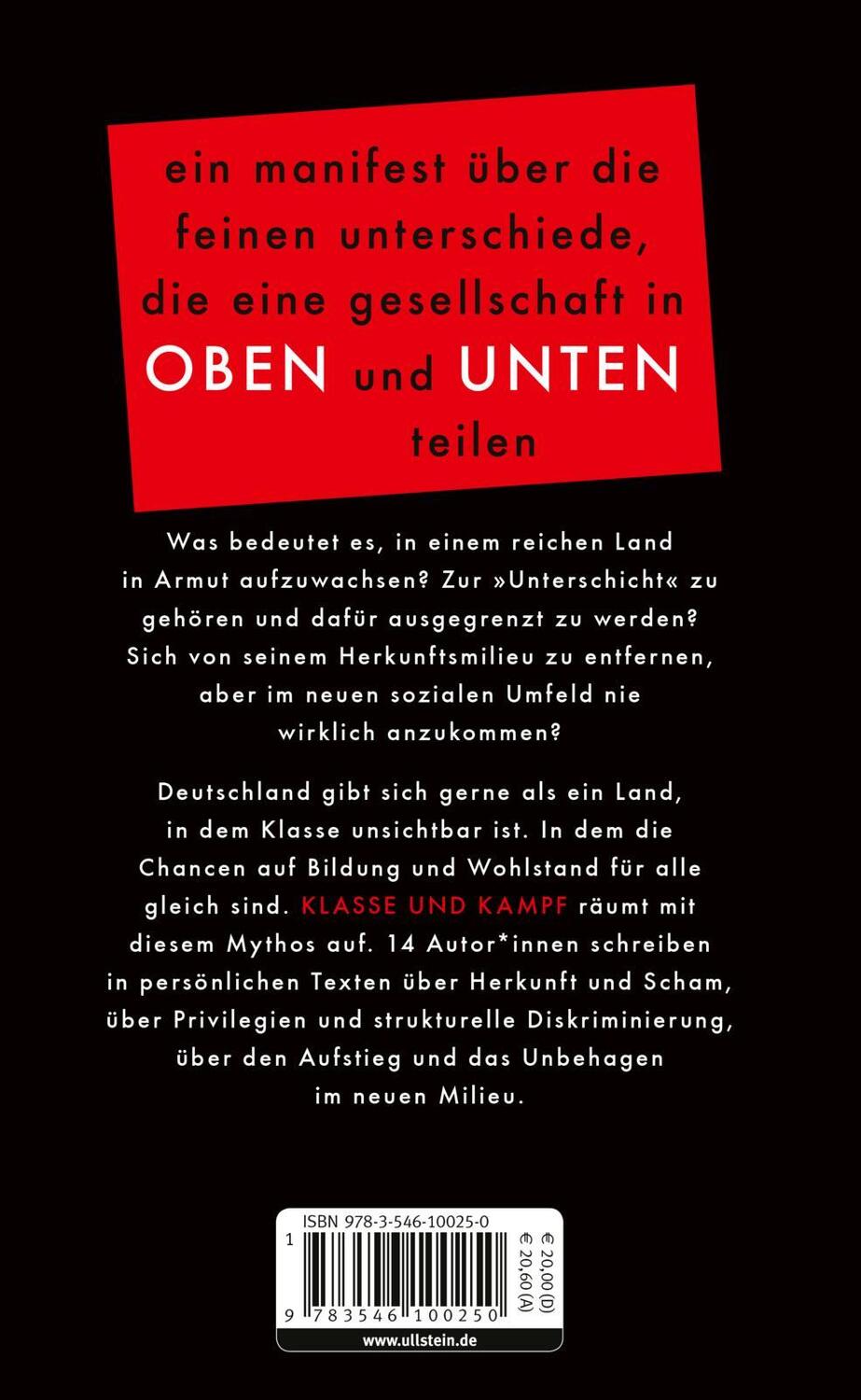 Rückseite: 9783546100250 | Klasse und Kampf | Christian Baron (u. a.) | Buch | Deutsch | 2021