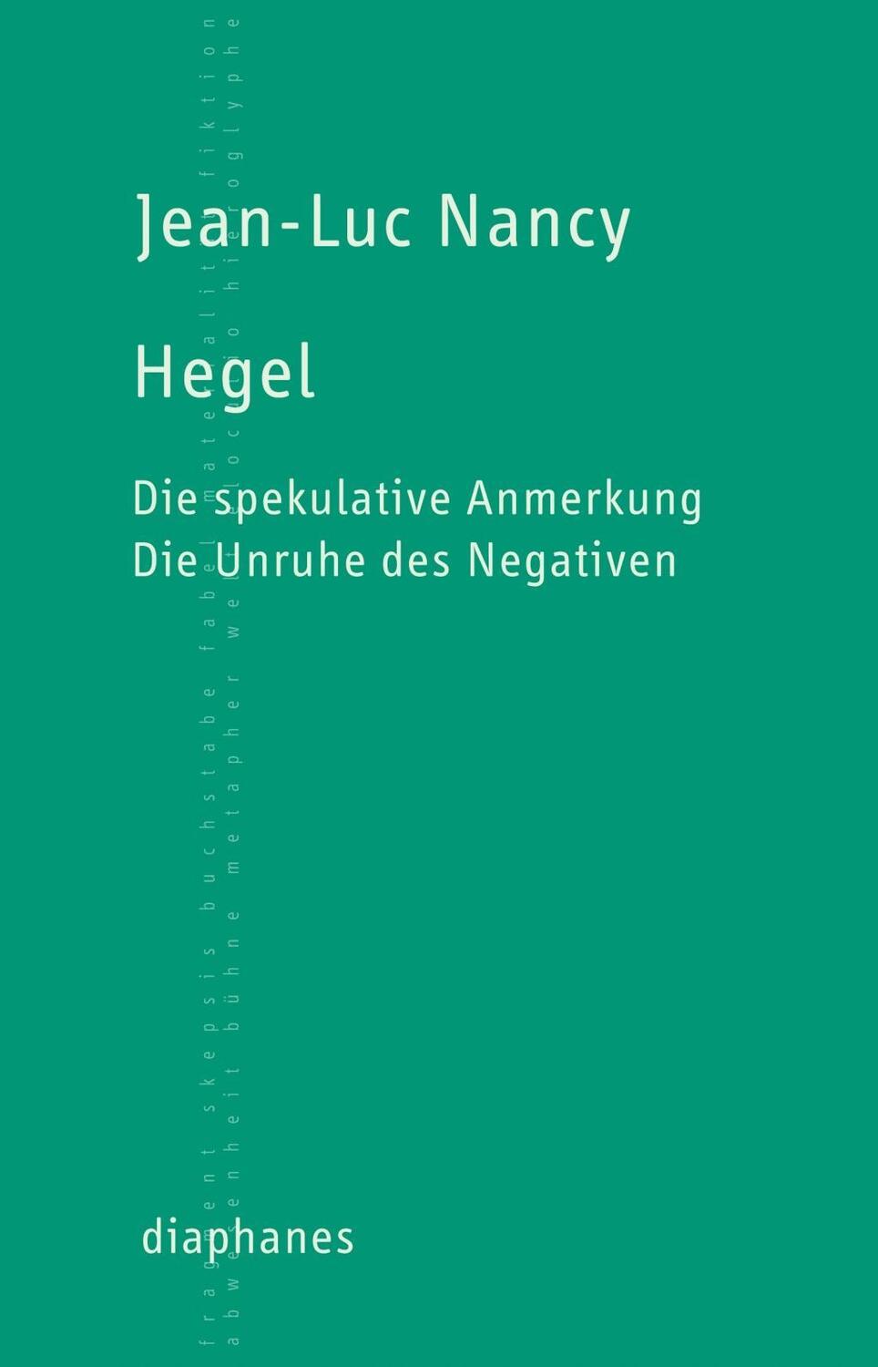 Cover: 9783037341636 | Hegel | Jean-Luc Nancy | Taschenbuch | 240 S. | Deutsch | 2011