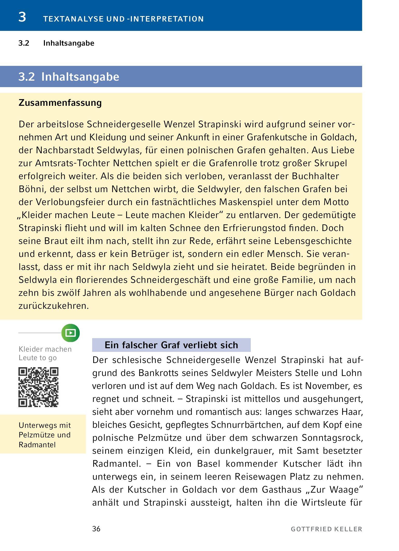 Bild: 9783804420892 | Kleider machen Leute von Gottfried Keller- Textanalyse und...