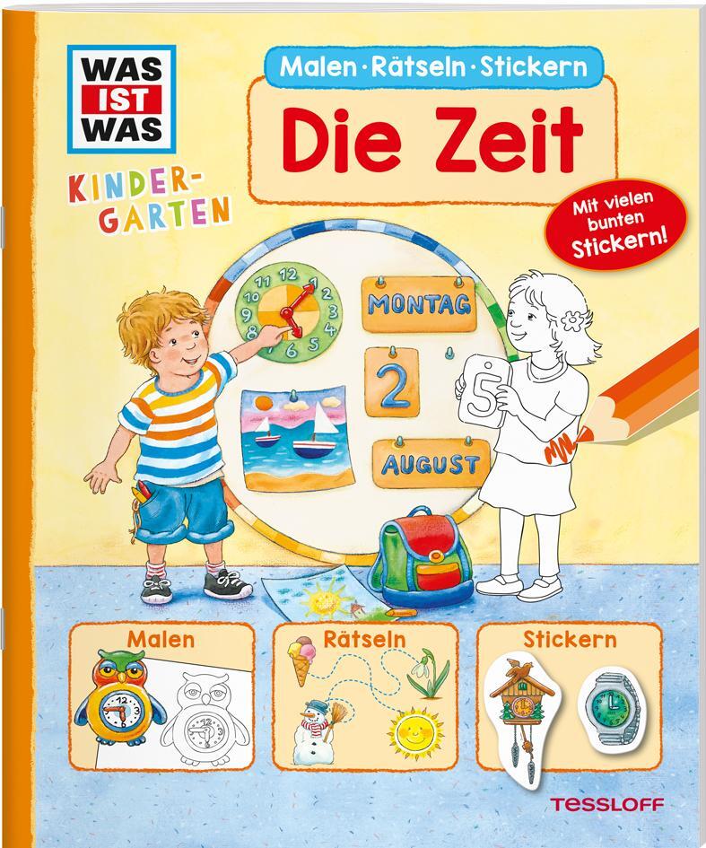 Cover: 9783788622589 | WAS IST WAS Kindergarten Malen Rätseln Stickern Die Zeit | Marti