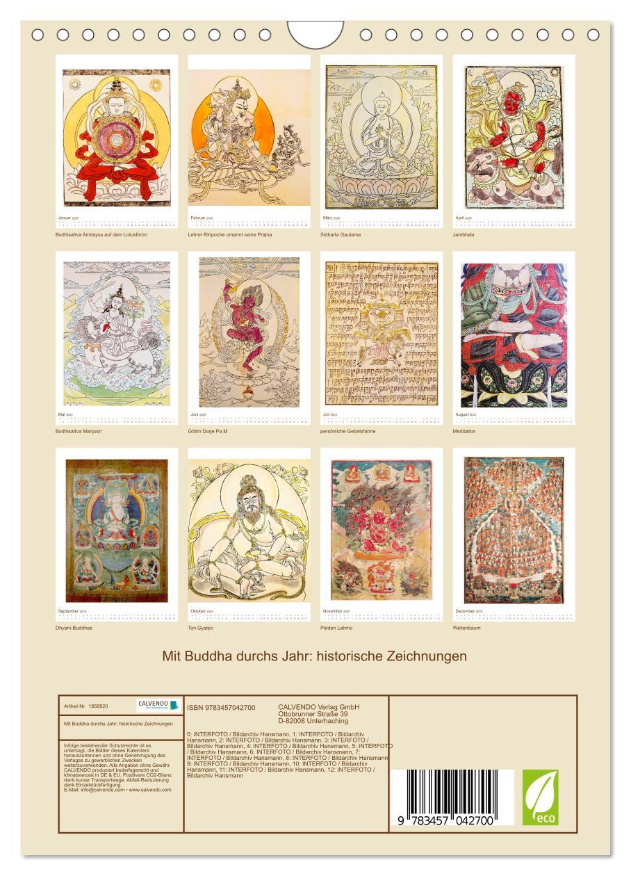 Bild: 9783457042700 | Mit Buddha durchs Jahr: historische Zeichnungen (Wandkalender 2025...