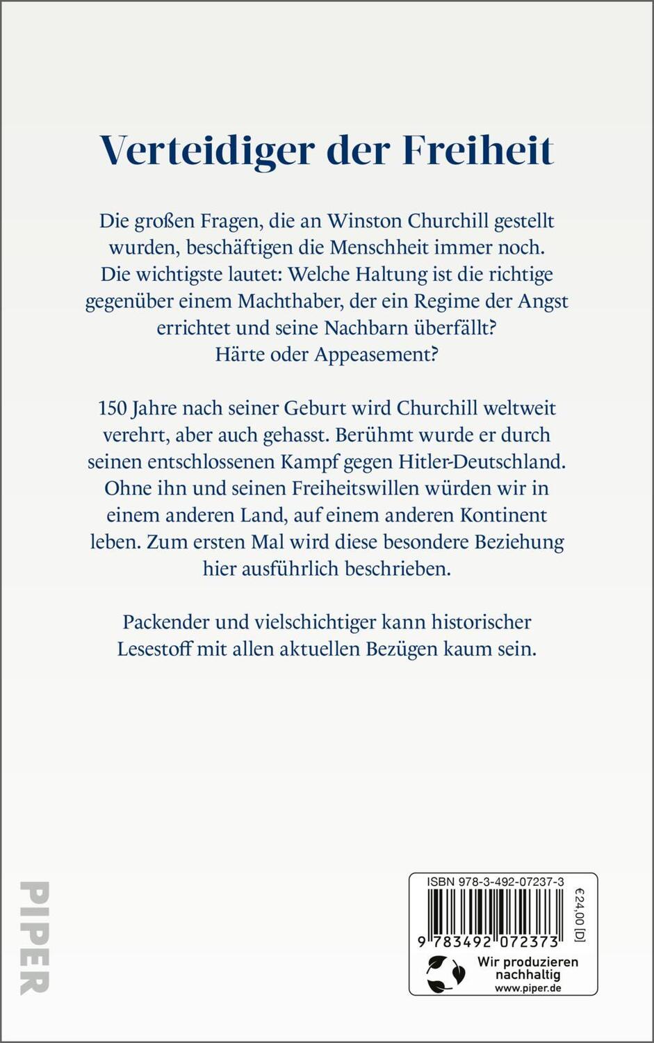 Rückseite: 9783492072373 | Churchill und die Deutschen | Eine besondere Beziehung | Pieper | Buch