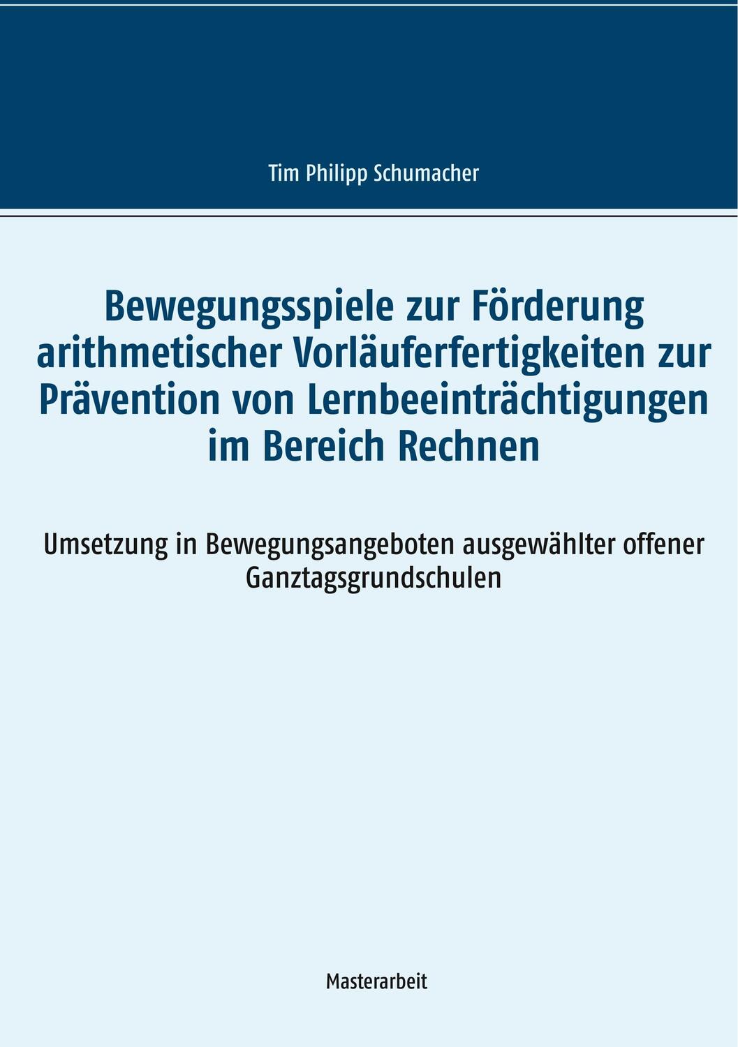 Cover: 9783734791758 | Bewegungsspiele zur Förderung arithmetischer Vorläuferfertigkeiten...