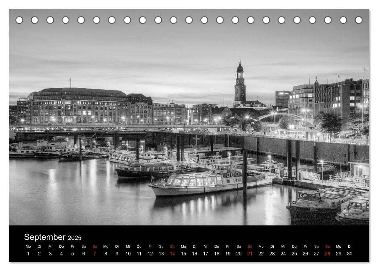 Bild: 9783435718207 | Hamburg monochrome Impressionen (Tischkalender 2025 DIN A5 quer),...