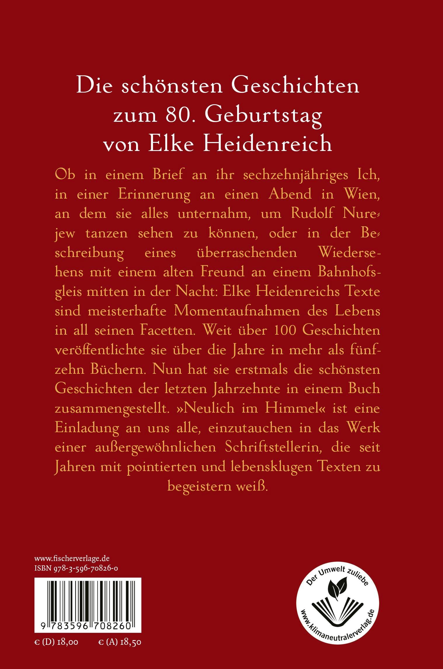 Rückseite: 9783596708260 | Neulich im Himmel | Die schönsten Geschichten | Elke Heidenreich