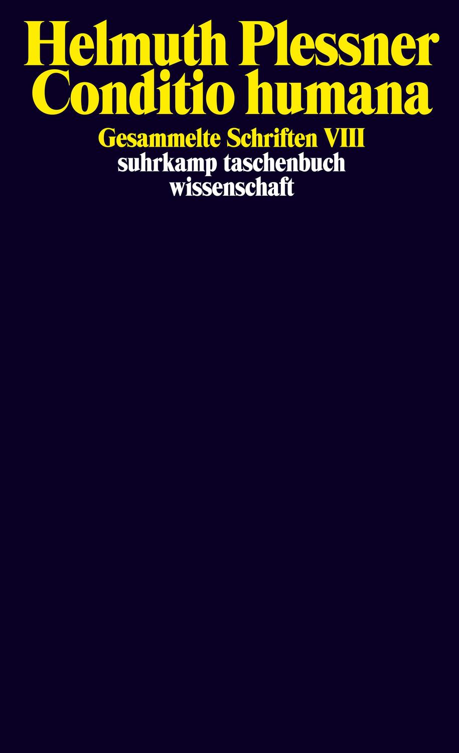 Cover: 9783518292310 | Gesammelte Schriften 8. Conditio humana | Helmuth Plessner | Buch