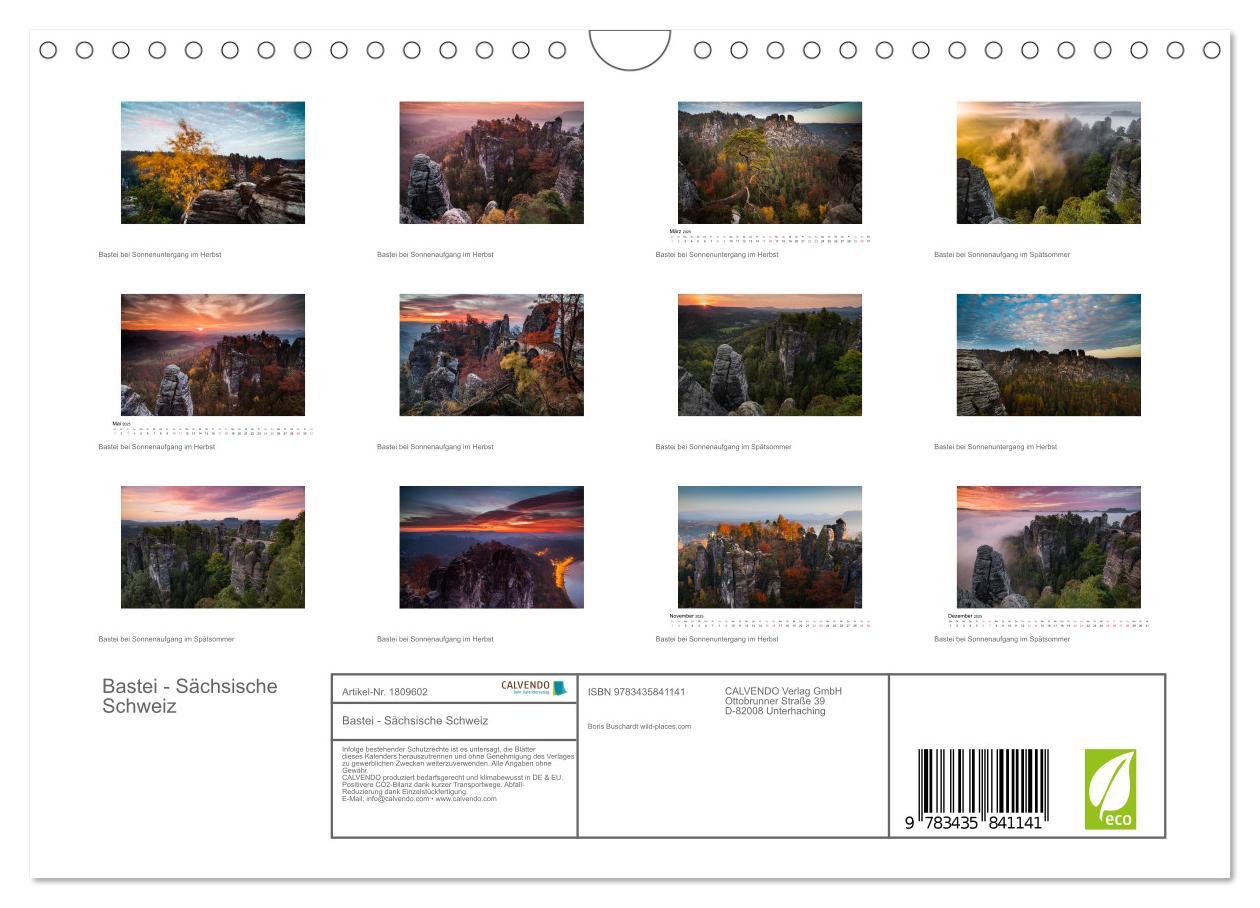 Bild: 9783435841141 | Bastei - Sächsische Schweiz (Wandkalender 2025 DIN A4 quer),...