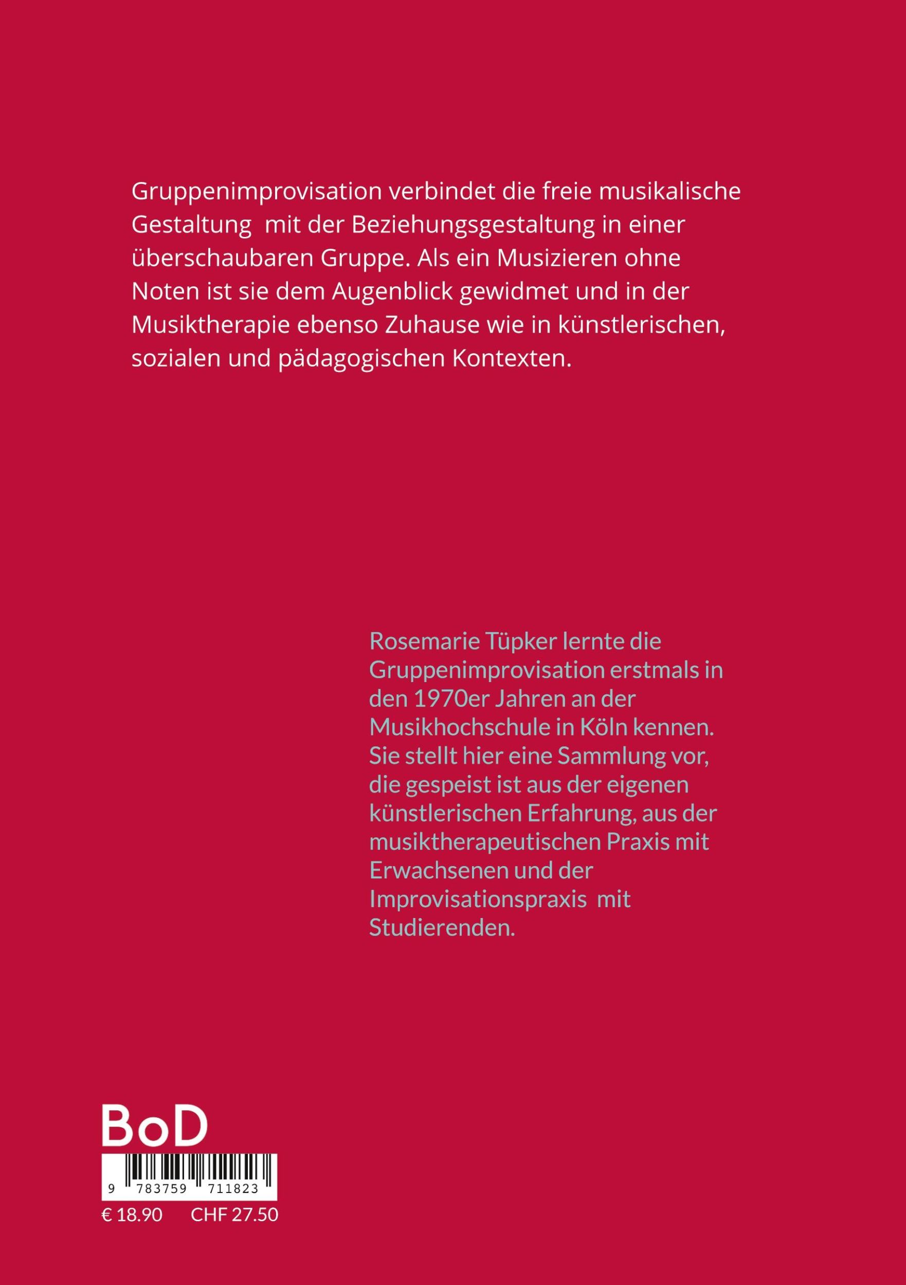 Rückseite: 9783759711823 | Gruppenimprovisation | Spielformen aus der Musiktherapie | Tüpker