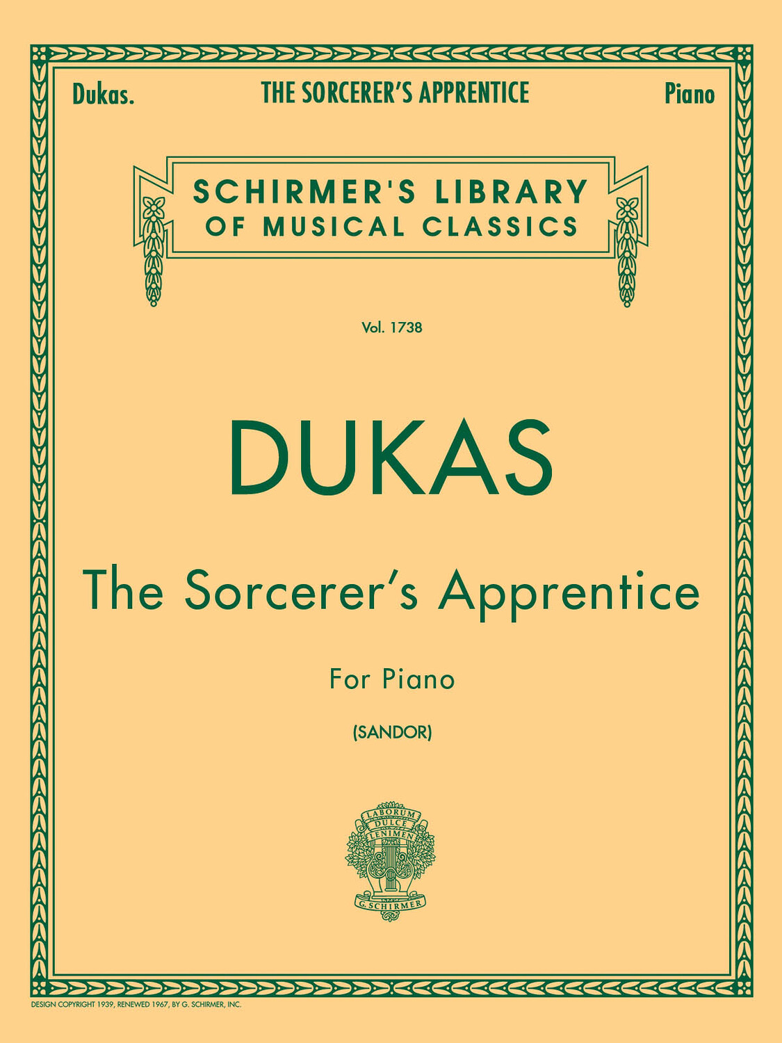Cover: 73999817539 | Sorcerer's Apprentice | Paul Dukas | Piano | Buch | 1992 | G. Schirmer